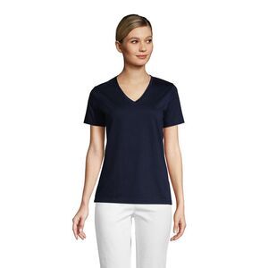 Lands' End -  Women's Relaxed Supima Cotton V-Neck T- Blue